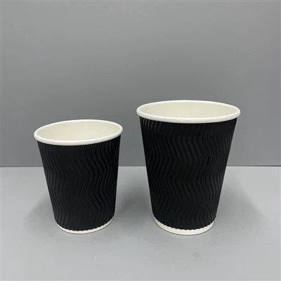 Svart Ripple Paper Cup