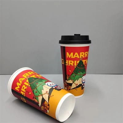 Kaffepapperskopp på 16 uns engångs